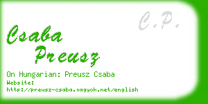 csaba preusz business card